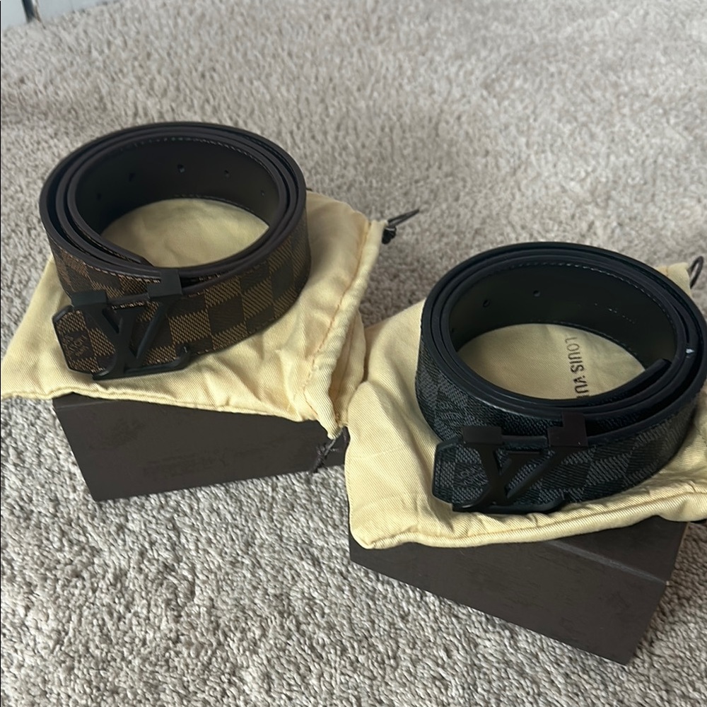 Men's Checkered Belts - Black and Brown